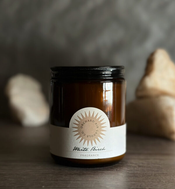 White Birch 100% vegan soy wax candle 8oz